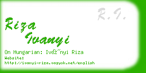riza ivanyi business card